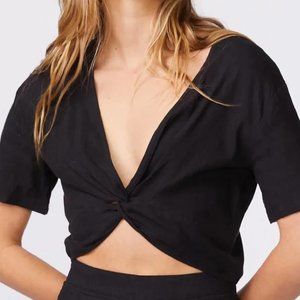 Monrow Cropped Front Twist Top